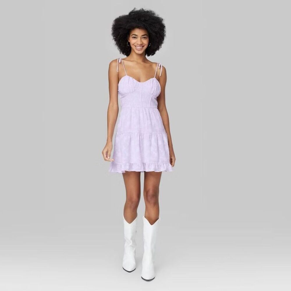 Wild Fable - Women's Sweetheart Neckline Satin Mini Violet - Picture 4 of 4